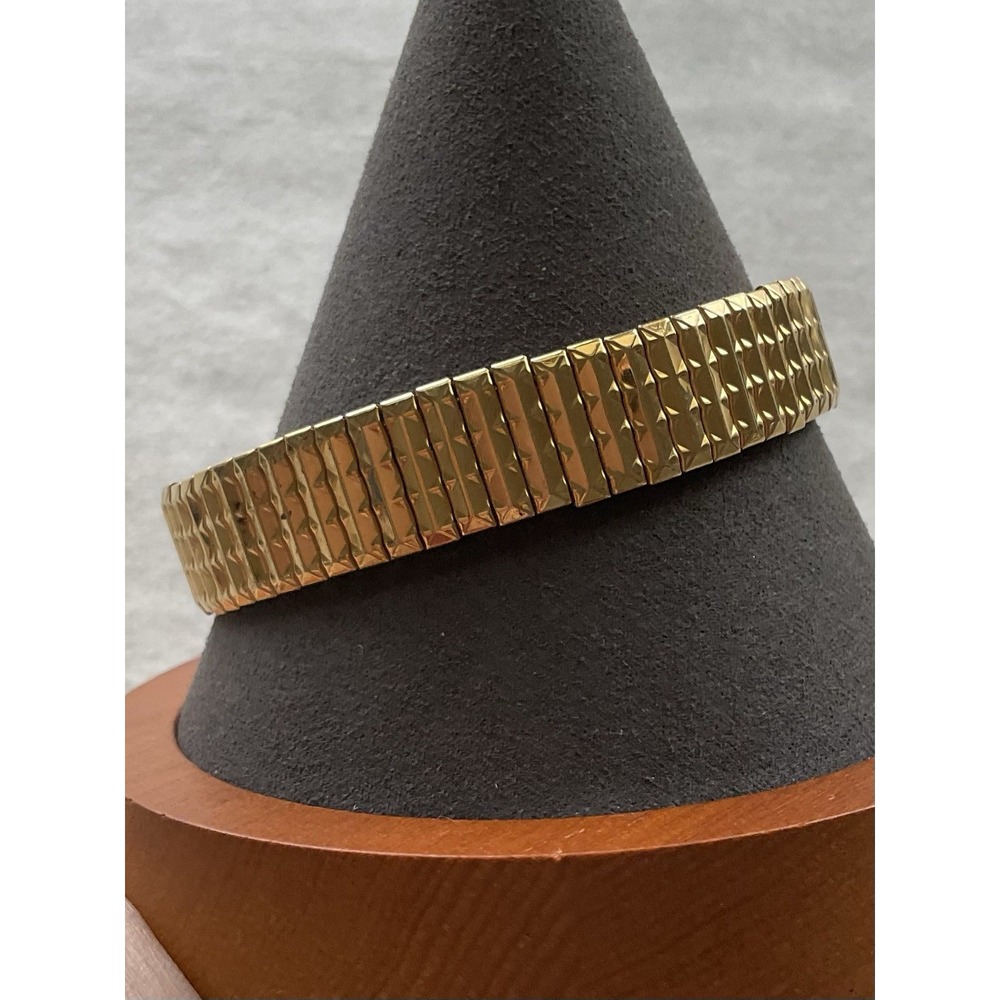 Vintage Spiedal Signed expansion stretch bracelet Gold Tone Estate Jewelry